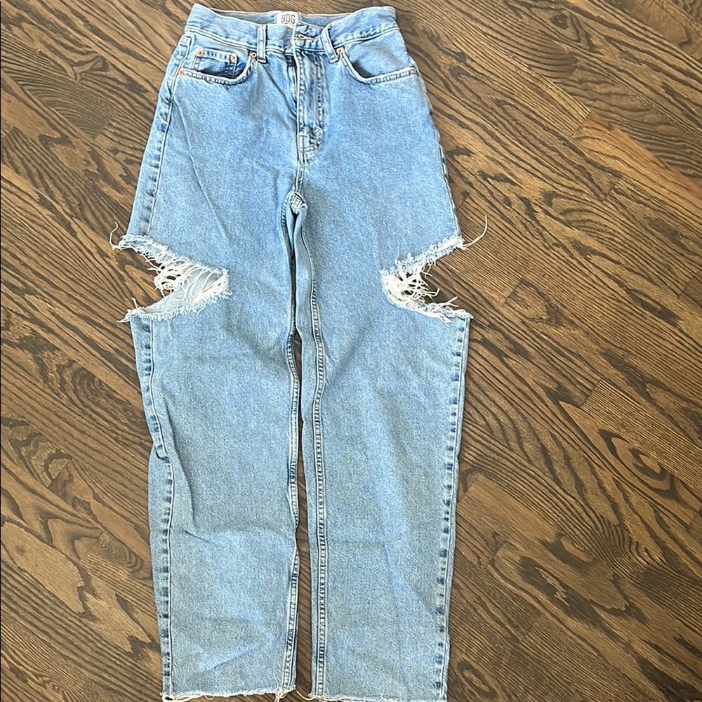 BDG Blue Boyfriend Jeans Relaxed Fit Distressed